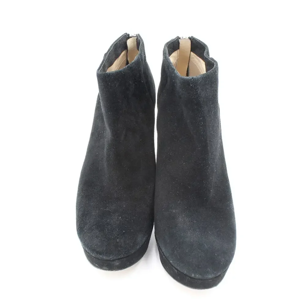 Michael Kors Boots Suede Womens 9.5 Black Bootie Zip Classic Heels Festival Boho